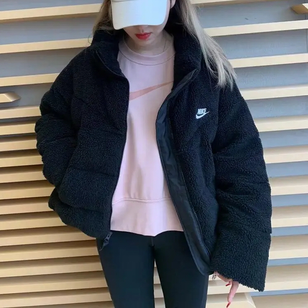 나이키 우먼스 써마핏 600필파워 다운자켓 후리스 플리스 뽀글이 블랙 DV6676-010 - 상세 이미지 4