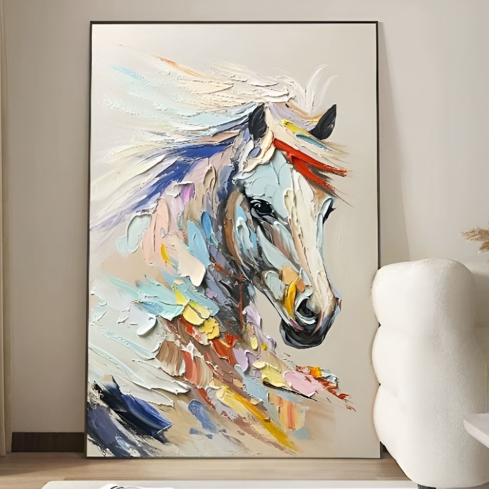 유화 말그림 풍수 인테리어 액자 성공운 재물운 거실 돈들어오는 그림 - 상품 이미지