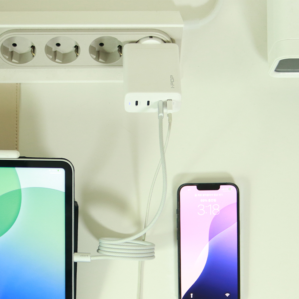 GaN 120W USB C타입 PD 3.1 PPS 4포트 멀티 초고속 충전기 - 상세 이미지 4