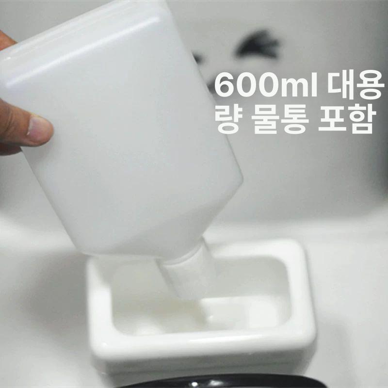 고양이 강아지 대형 자동급수기 무전원 음수대 세정형 물그릇 변기 그릇+600ml 물병 고양이 소형견 - 상세 이미지 5