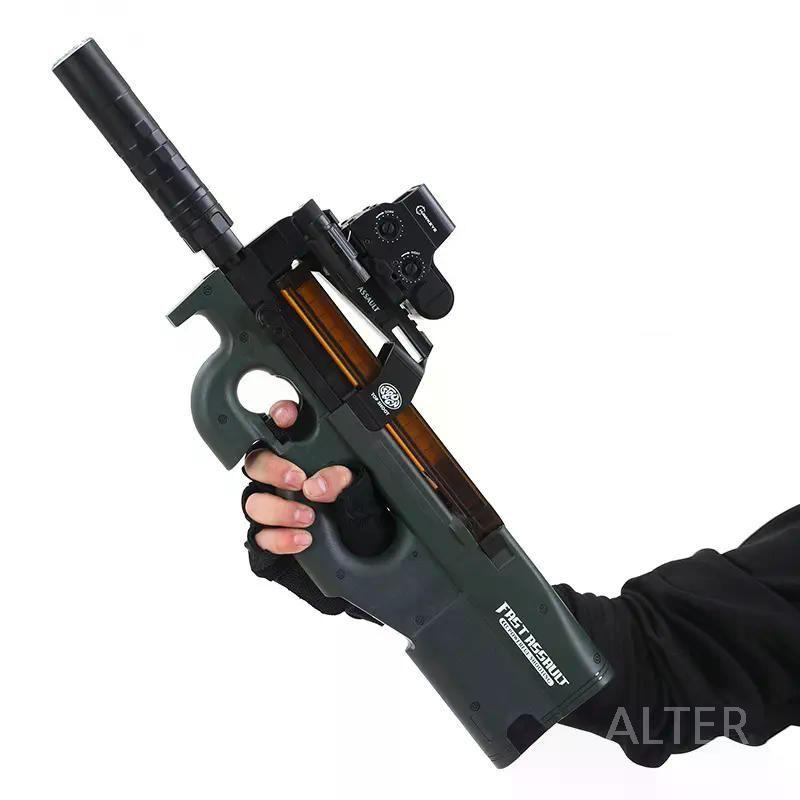 P90 수정탄 전동건 소프트건 젤리탄 자동 벡터 기관총 소총 대형 그린-P90 총알 2팩 - 상세 이미지 3