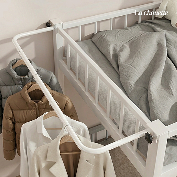 라슈에뜨 무타공 공간활용 길이조절 침대 걸이형 행거 원룸 기숙사 다용도 옷걸이 퓨어화이트