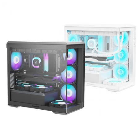 앱코 U3000M 갤러리 미니 ARGB BTF 강화유리 블랙