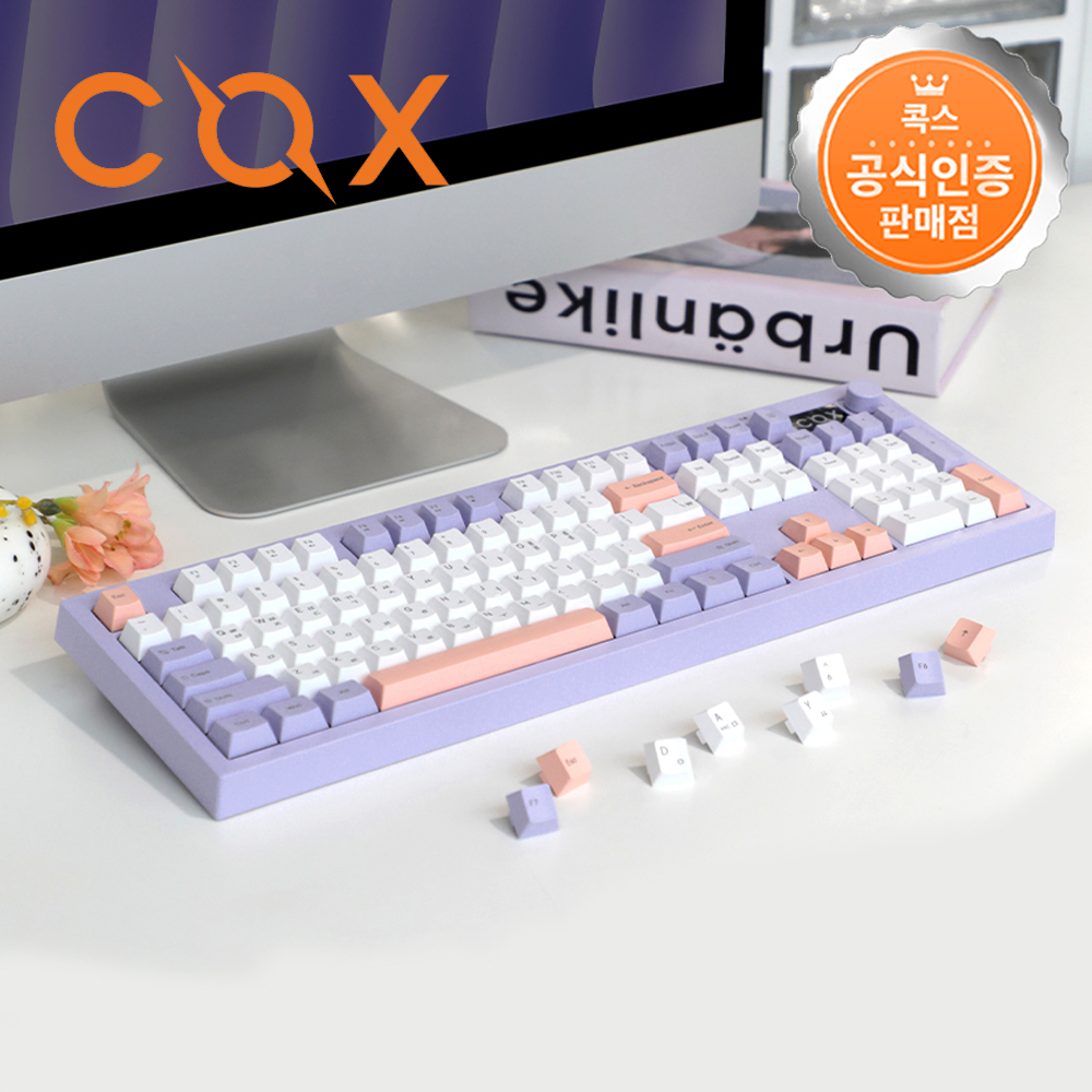 콕스 CM105KD 유선 조약돌 키보드 라벤더, 멤브레인 - 상품 이미지
