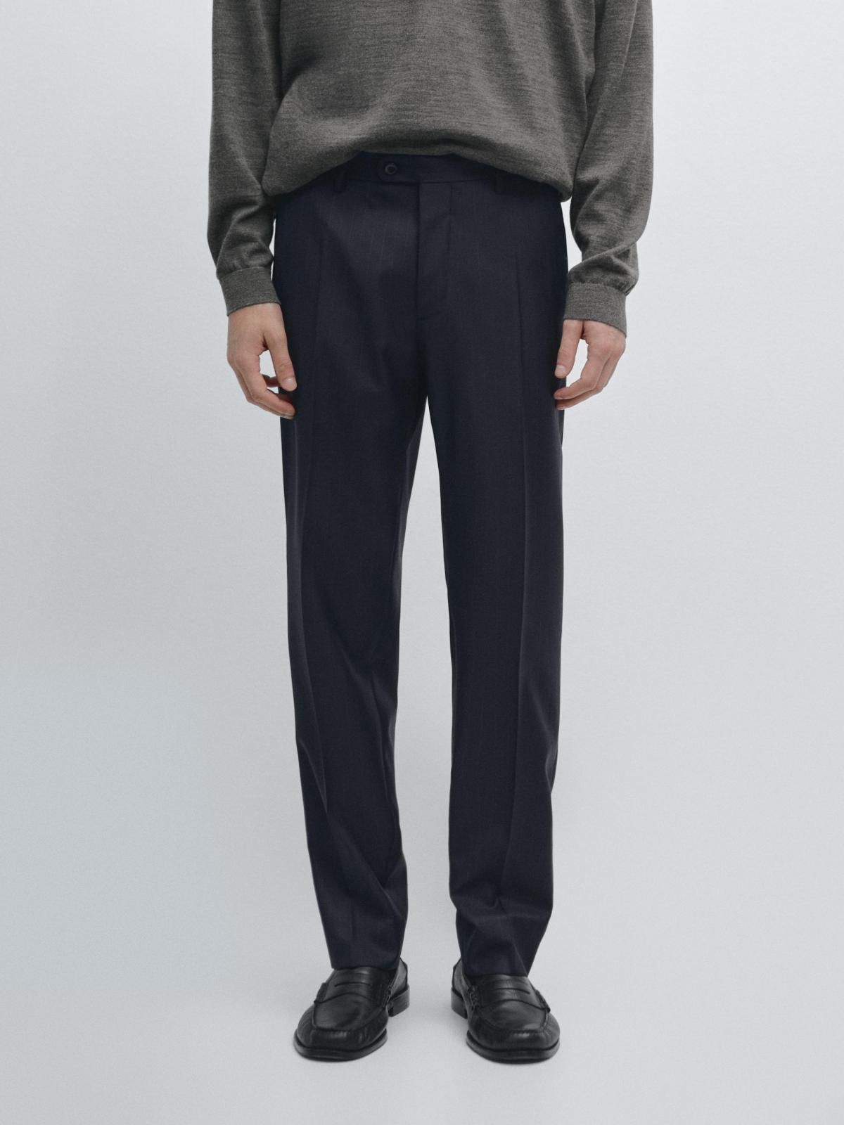 마시모두띠 울 스트라이프 수트 팬츠 3511/508 NAVY BLUE - 상품 이미지