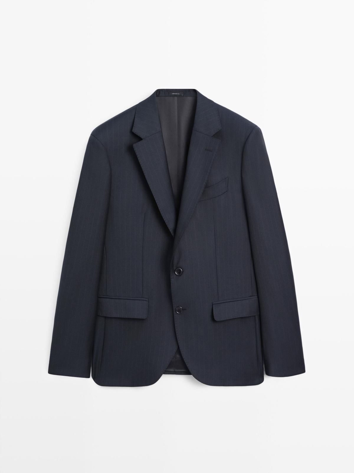 마시모두띠 프리미엄 울 스트라이프 블레이저 3510/508 NAVY BLUE - 상품 이미지