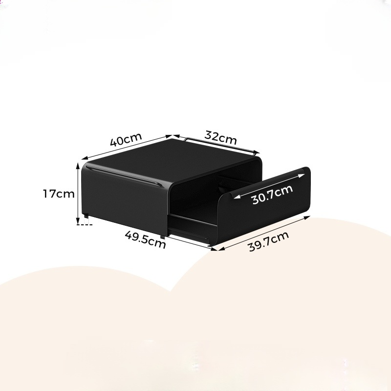 미니 그릇장 철제 슬라이딩 서랍 접시 컵 수납 정리 선반 다용도 카운터 스태킹선반-블랙 - 상품 이미지