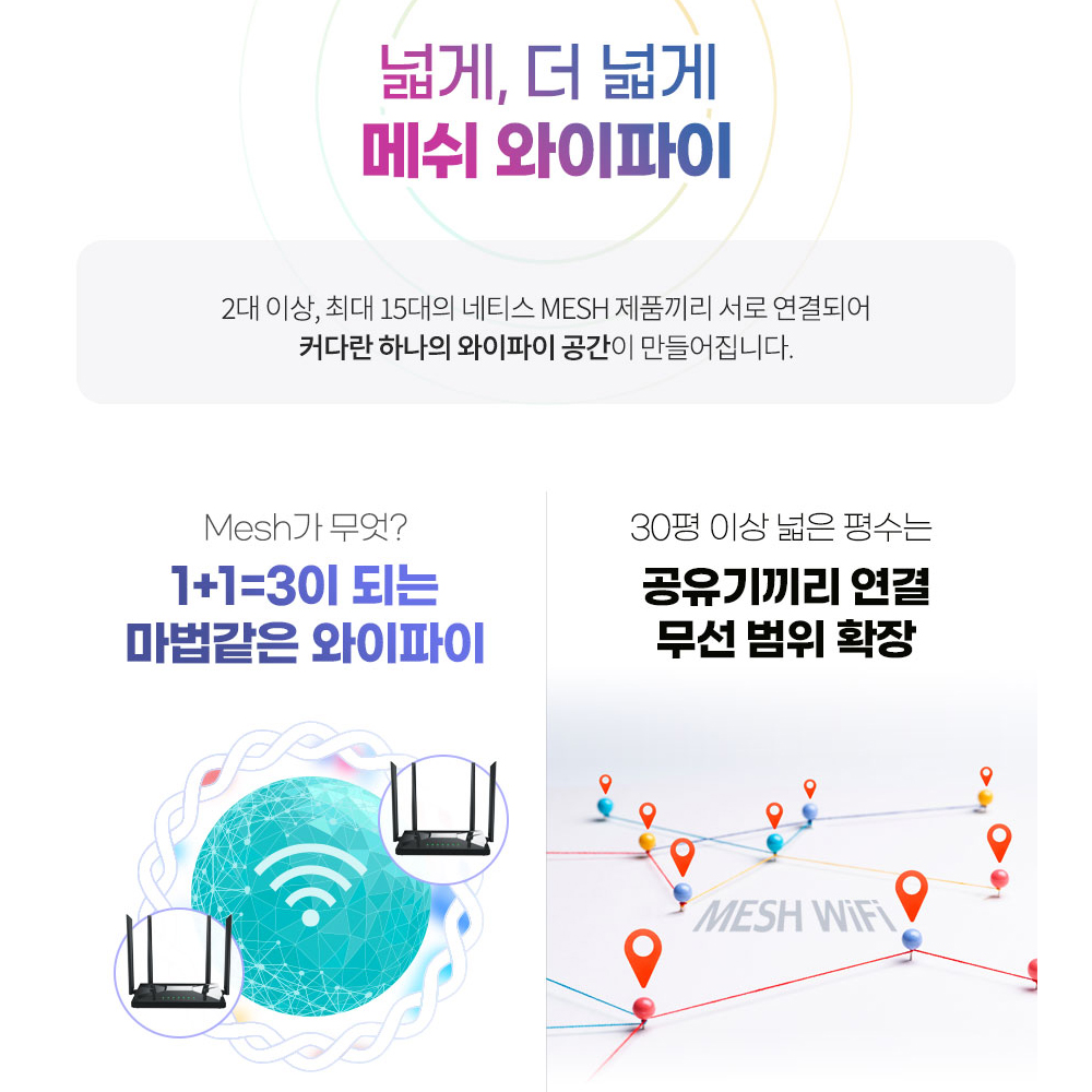 netis MEF01 AC1200 Mesh 와이파이 공유기 유무선 인터넷 WiFi 증폭 3년 A/S 2PACK 이미지 6