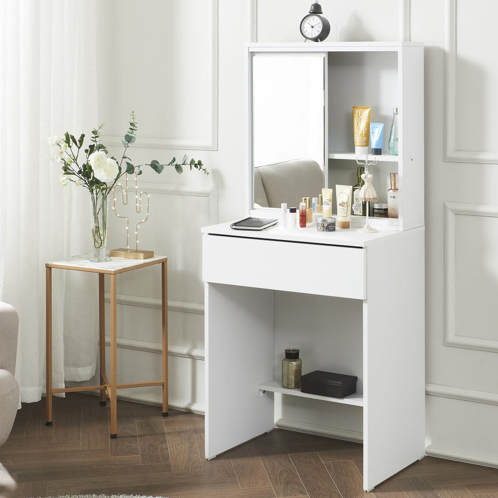 아실리 600화장대 서랍 수납 초등학생 중학생 주니어화장대 화이트