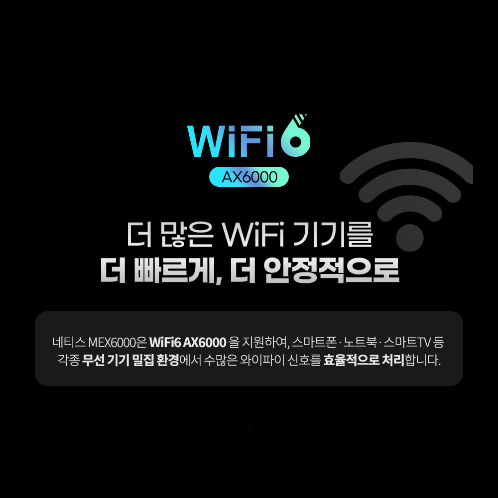 네티스 MEX6000 AX6000 MESH WIFI6 기가 와이파이 유무선 인터넷 공유기 3년 A/S CL - 상세 이미지 3