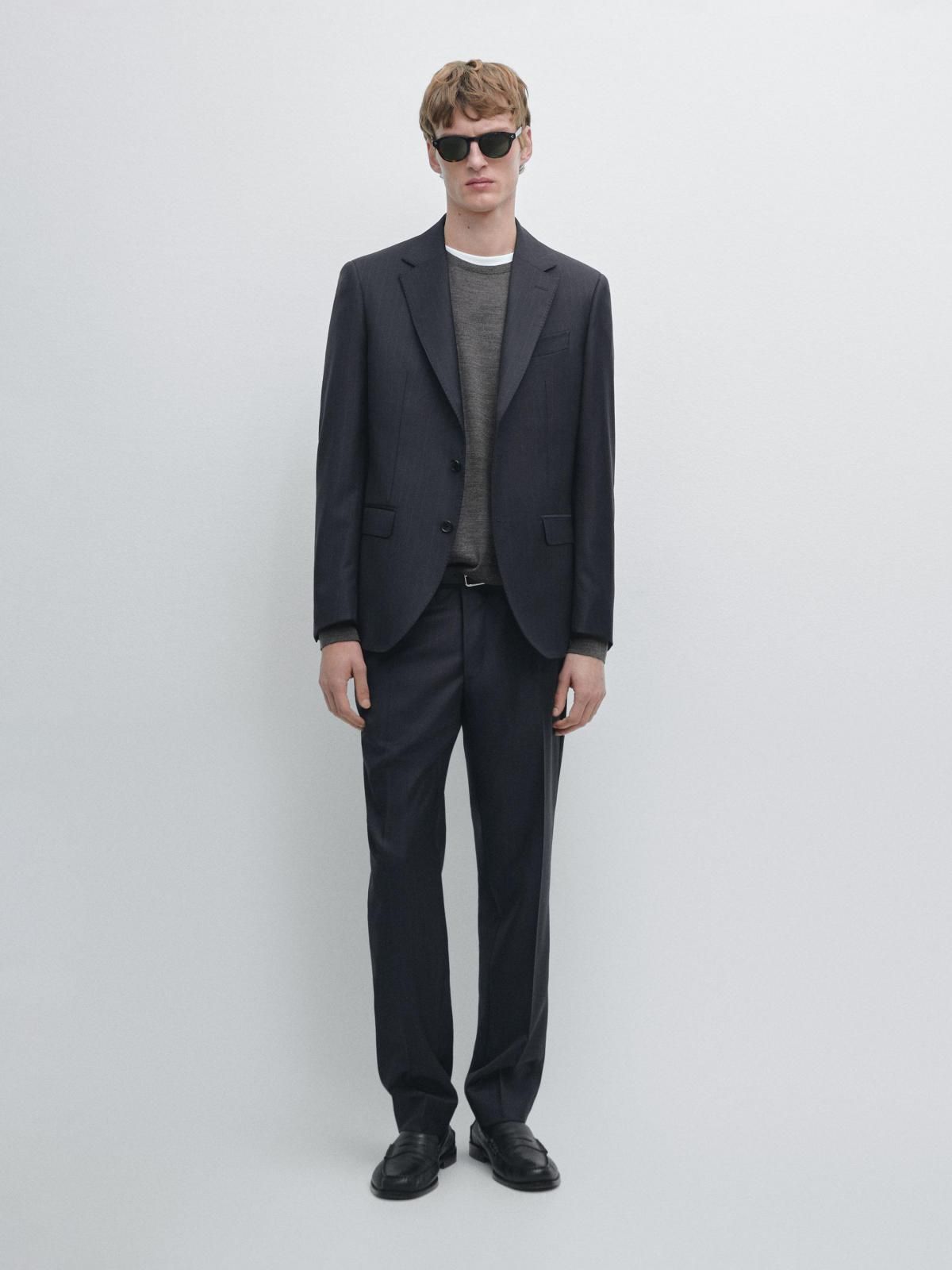 마시모두띠 프리미엄 울 스트라이프 블레이저 3510/508 NAVY BLUE - 상세 이미지 2