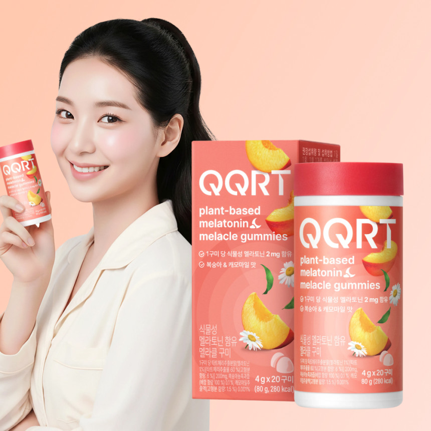 QQRT 식물성 멜라토닌 2mg 효과 젤리 타트체리 복숭아맛 멜라클구미 20구미, 1개