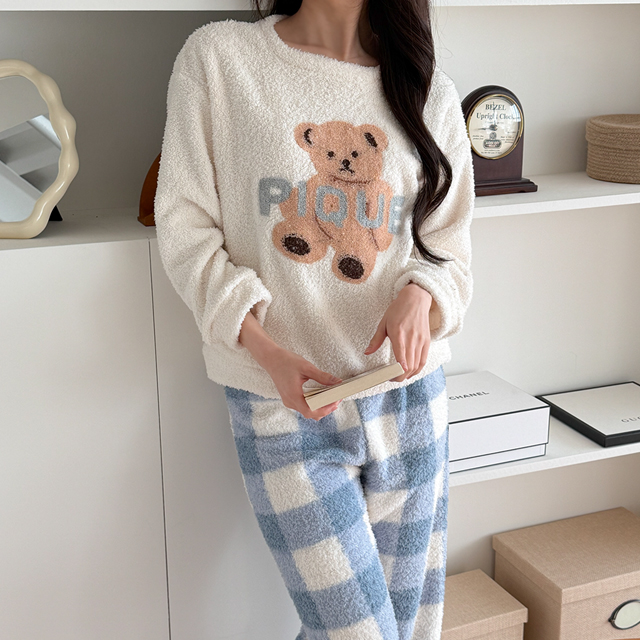 [M~XL]테리 곰돌이 파자마세트 수면잠옷 홈웨어 - 상세 이미지 4