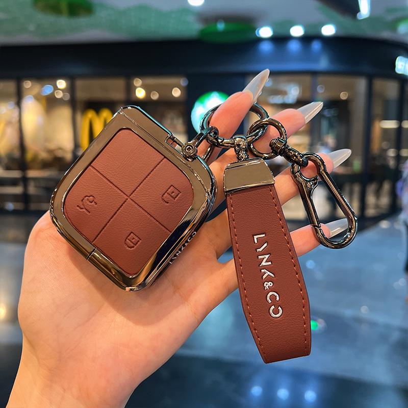 2023 Lynk & Co 08 키 커버 차량용 그라데이션 메탈 버클 고급 블랙+라운드 링 버클 - 상세 이미지 3