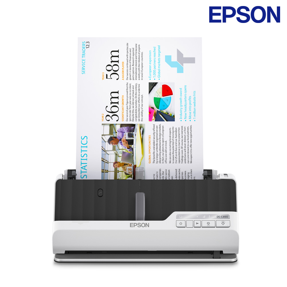 엡손 Work Force DS-C490 양면 컬러 콤팩트 스캐너 - 상품 이미지