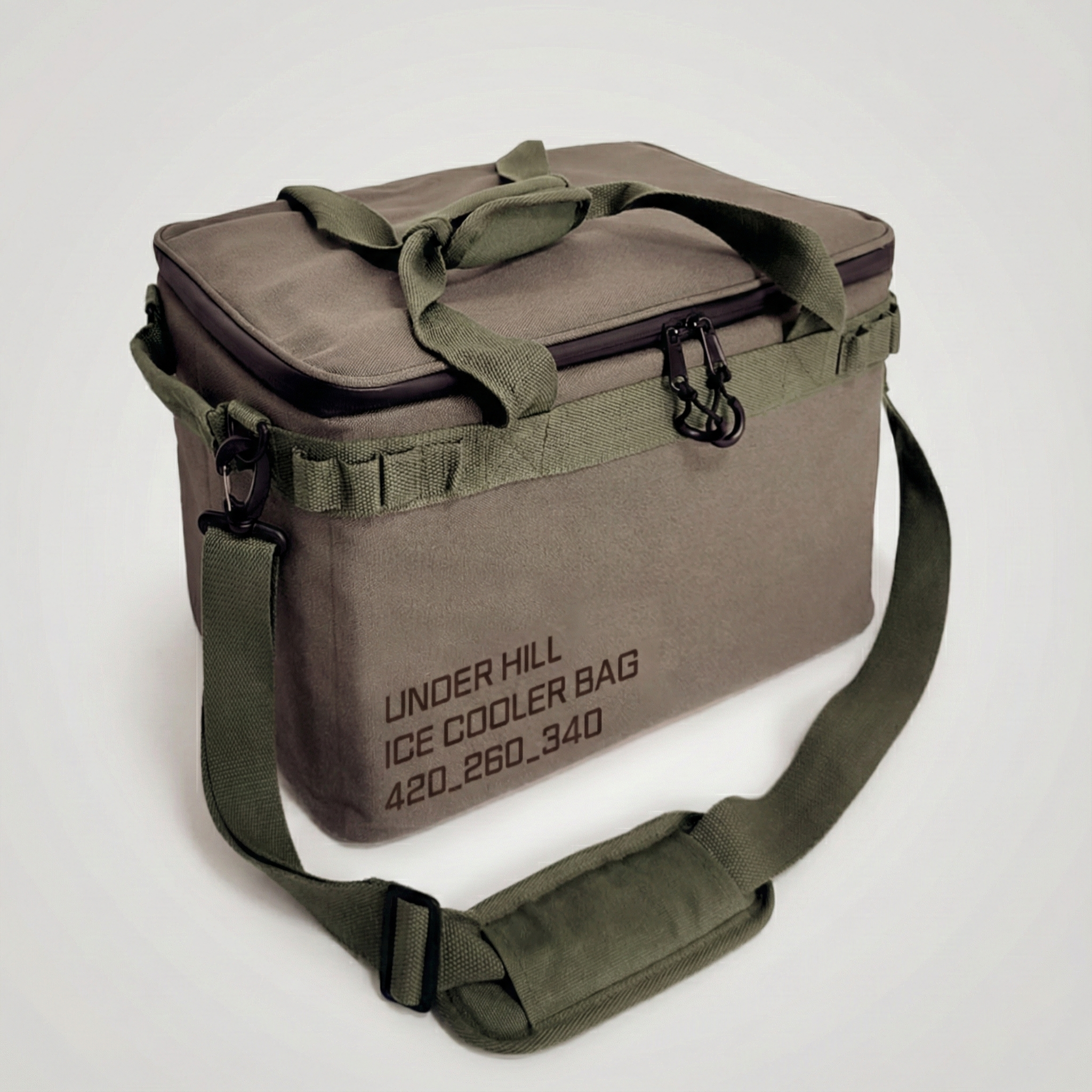 언더힐 보냉백 보냉가방 쿨러백 소프트쿨러 30L, 카키애쉬