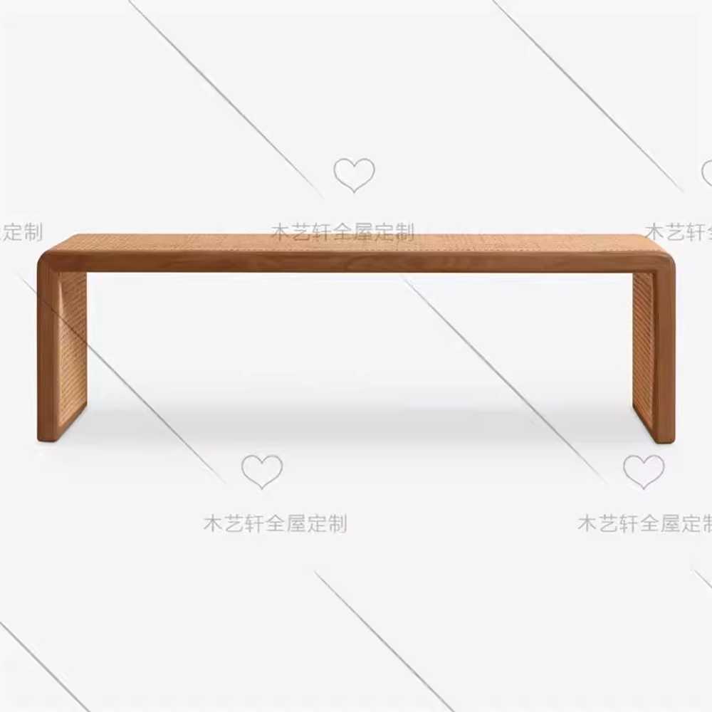라탄벤치 원목 테이블 소파 모던 긴 위빙 주방 빈티지 100cm - 상세 이미지 5