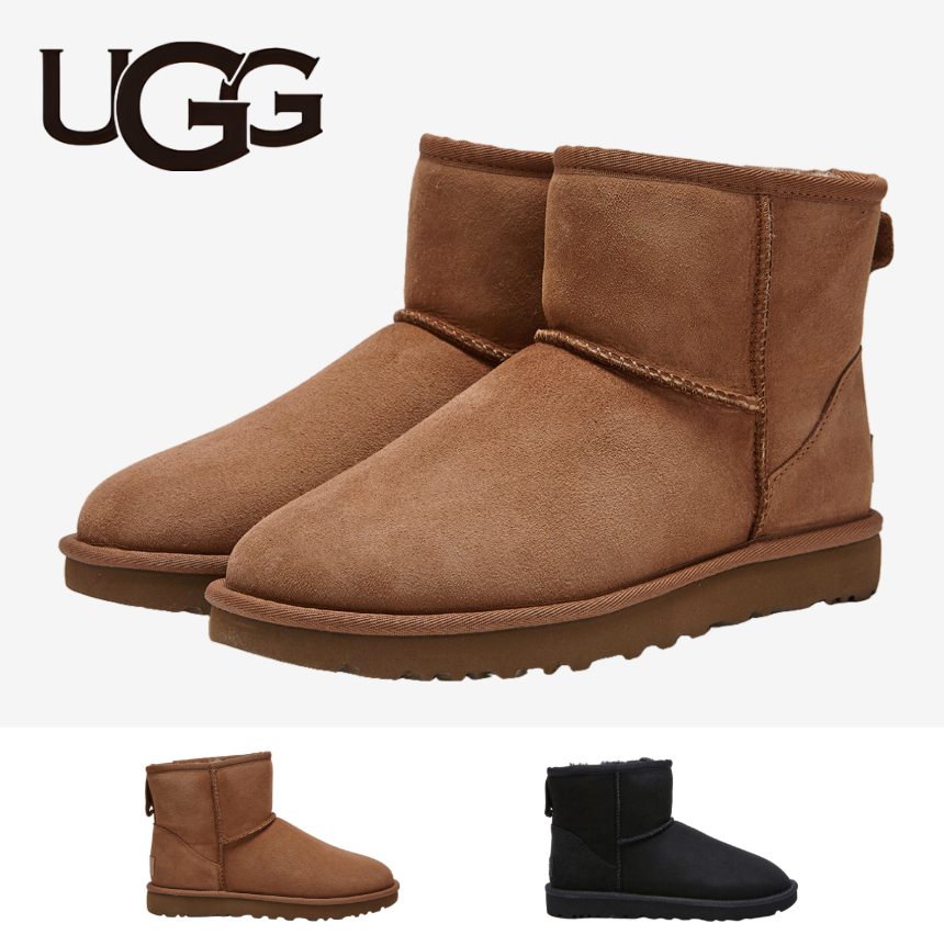 어그 클래식 미니 II 부츠 체스넛 블랙 여성 어그부츠 털신 UGG 미국 - 메인 이미지