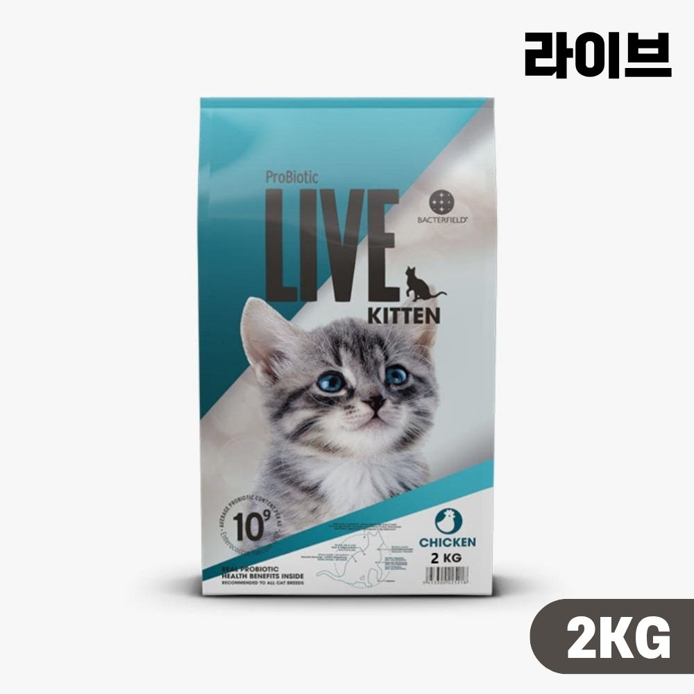 프로바이오틱 라이브 고양이 유산균 사료 자묘용 치킨, 2kg, 1개 - 메인 이미지
