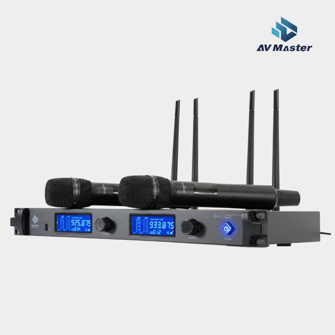 AVMaster 2채널 무선마이크 SMC-9002 교회 강의실 보컬 전문가용 하드케이스 이미지 2