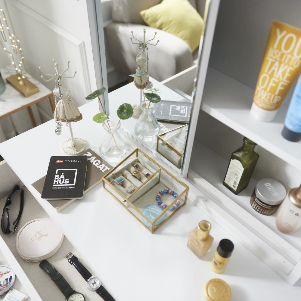 아실리 600화장대 서랍 수납 초등학생 중학생 주니어화장대 화이트