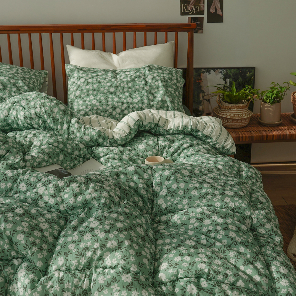 순면 고밀도 60수 워싱 먼지없는 이불 빈티지 사계절 호텔 차렵이불