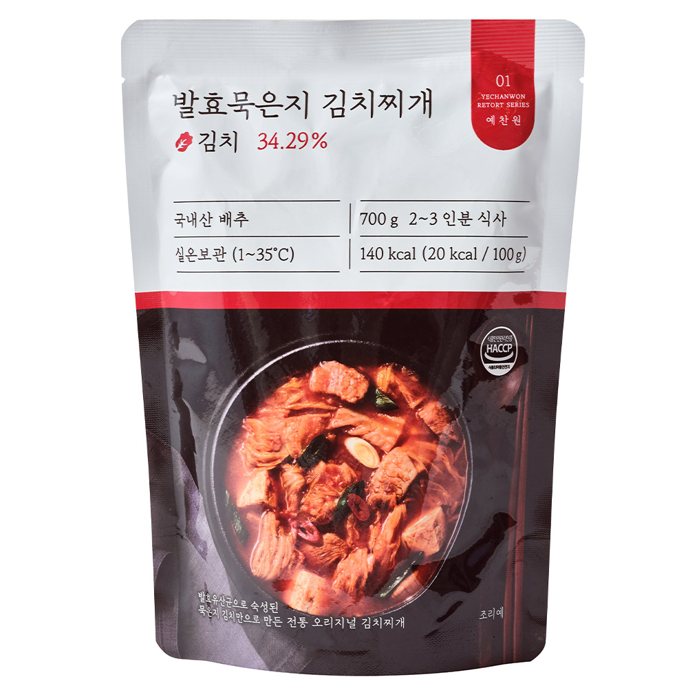 예찬원 발효묵은지 김치찌개 700g 2~3인분 - 상품 이미지