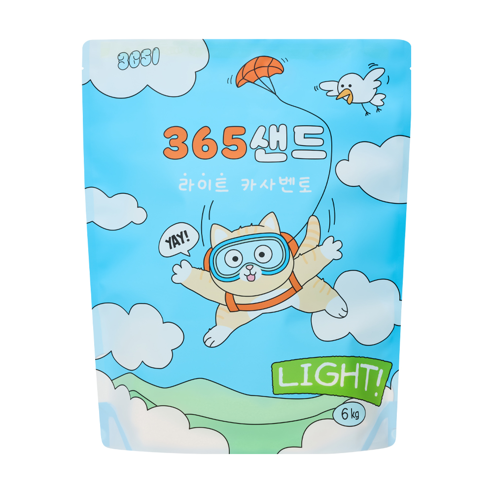 3651 365샌드 라이트 카사벤토 카사바 벤토나이트 고양이 모래 6kg X 2개(1박스) 이미지 2