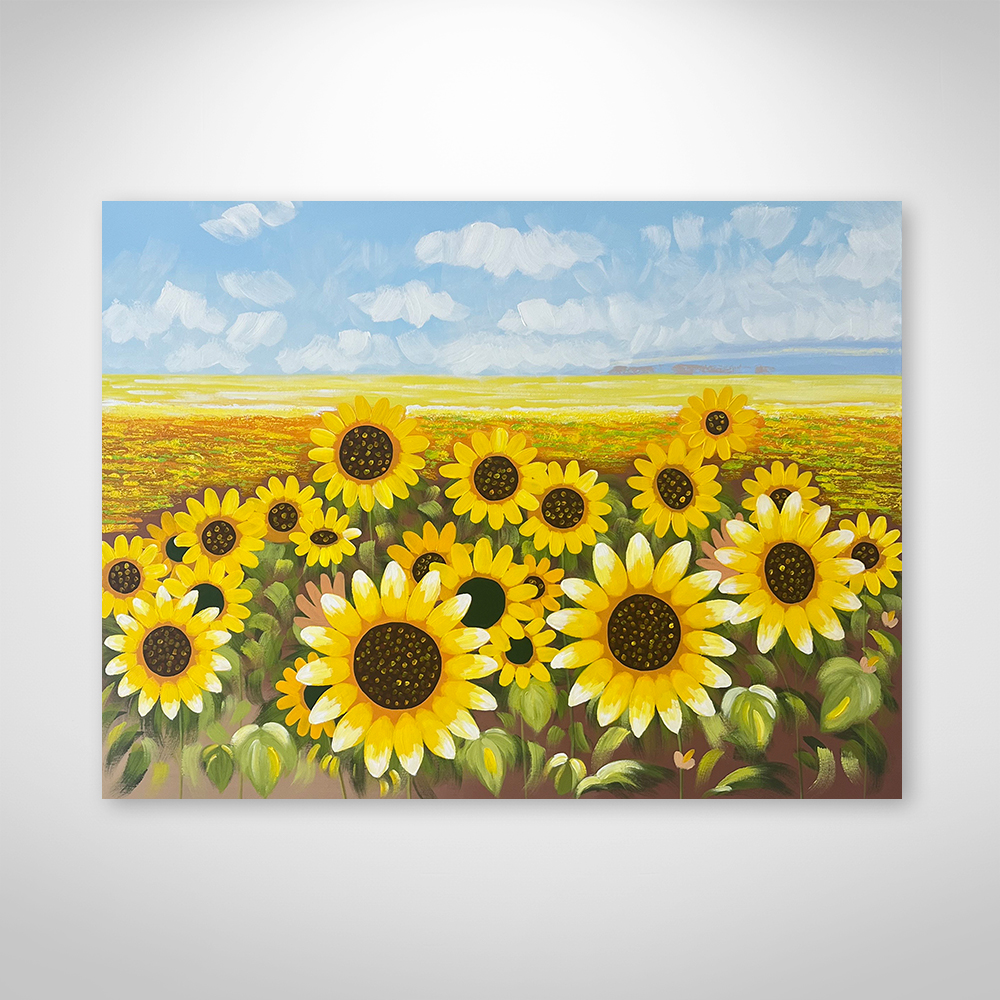 [Gallery Edition] 복을 부르는 해바라기 그림 액자 거실 침실 현관 풍수 액자 - 상품 이미지