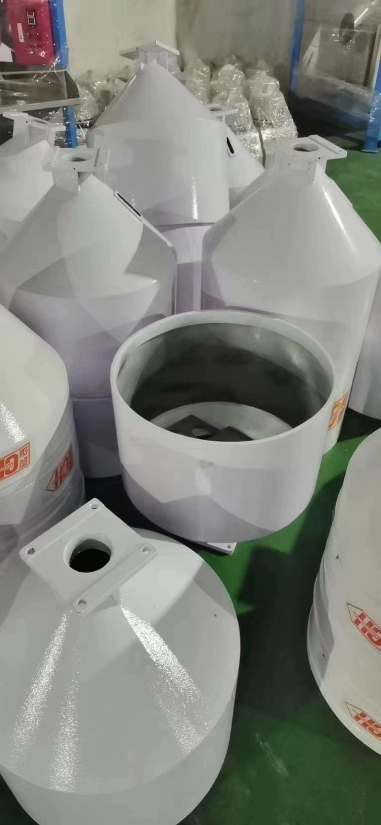호퍼 대형 깔때기 있는 뚜껑 업소용 25KG 다용도 분말 공업용 깔대기 포장 stainless 75KG 구멍 외경 580mm - 상세 이미지 3