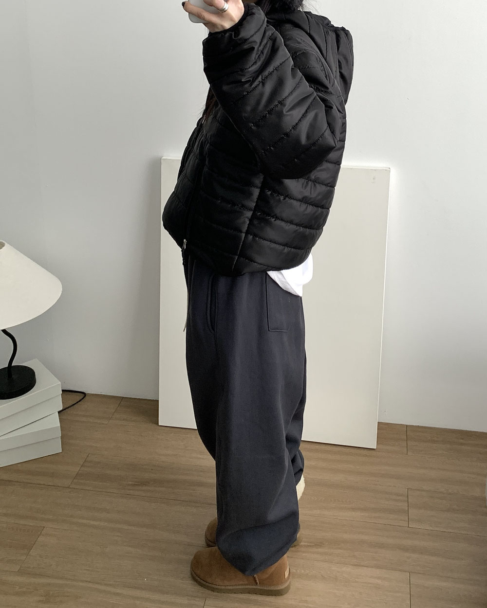 코니 기모 조거팬츠 밴딩조거 와이드팬츠 웨어링무드 (2c) - 상세 이미지 5