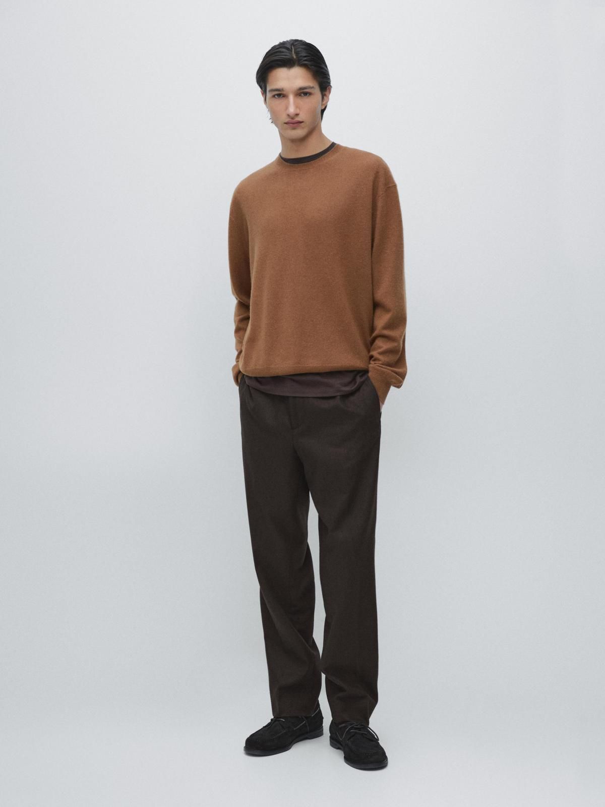 마시모두띠 프리미엄 캐시미어 라운드 니트 스웨터 1135/215 TOBACCO BROWN - 상세 이미지 2