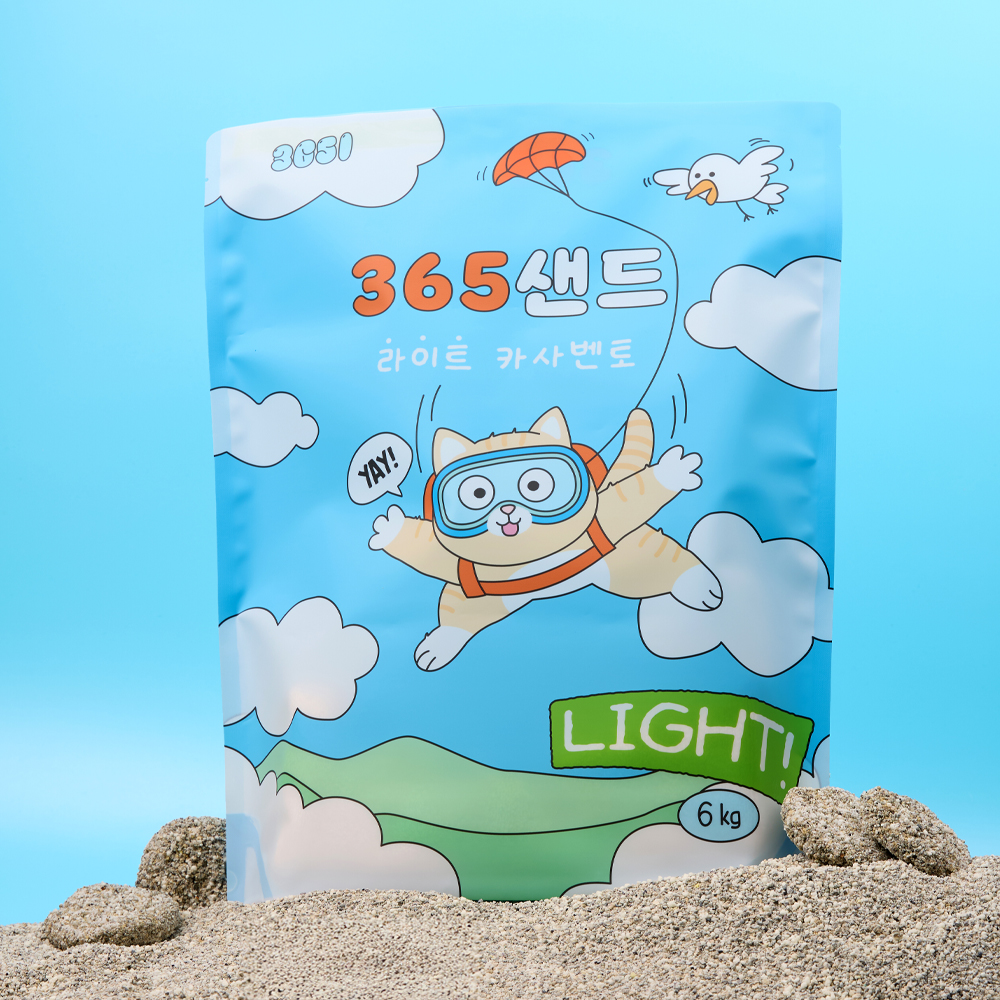 3651 365샌드 라이트 카사벤토 카사바 벤토나이트 고양이 모래 6kg X 2개(1박스) 제품 이미지