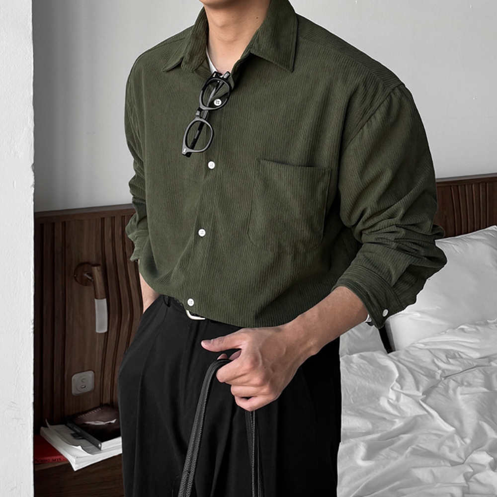 남자 프코 오버핏 가을 겨울 코듀로이 셔츠 남방 - 상품 이미지