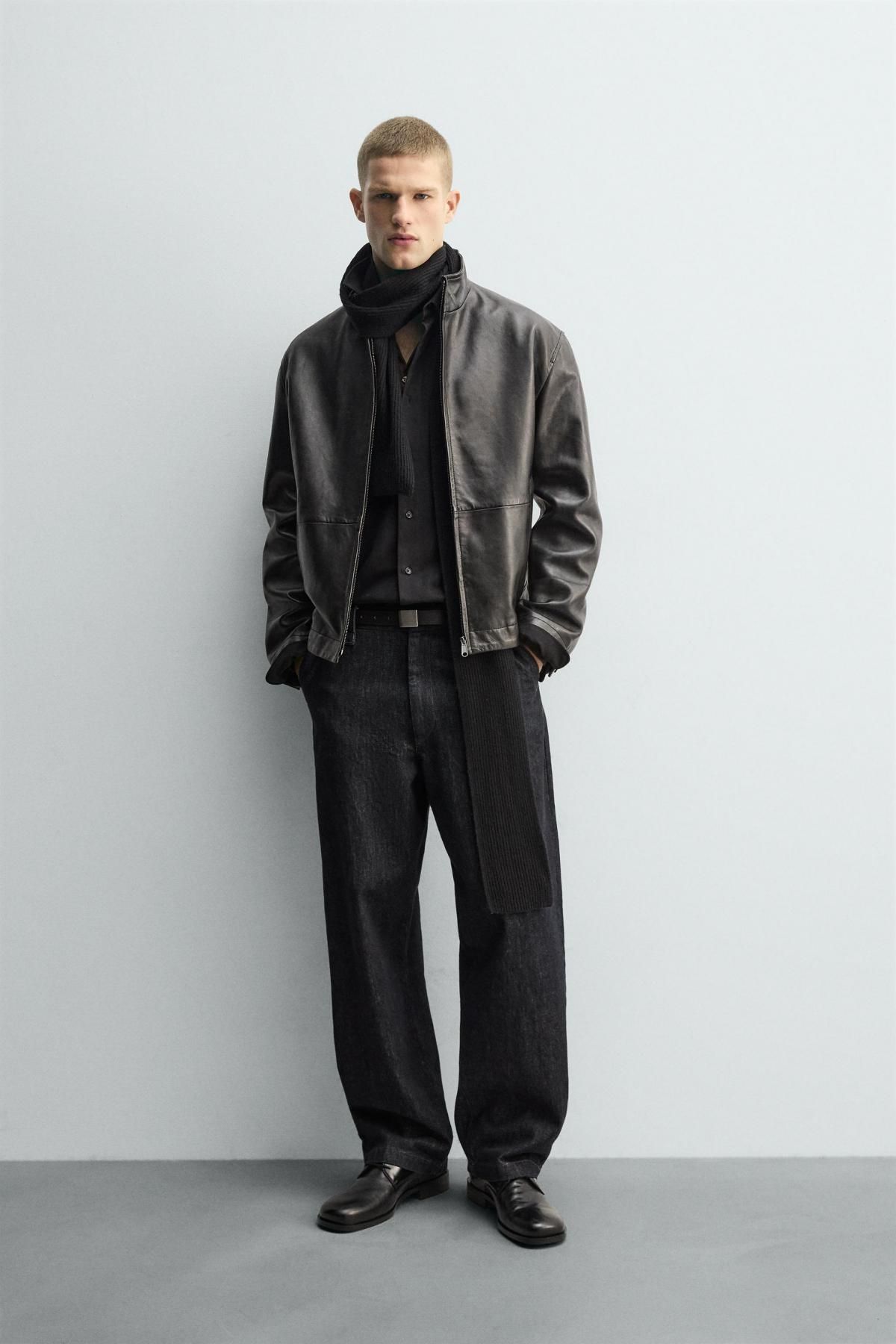 자라 테크니컬 릴렉스핏 레더 재킷 블랙 5388/750 BLACK - 상세 이미지 2