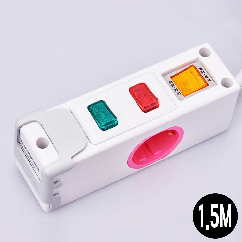 멀티탭 개별전원 스위치 콘센트 2구 1.5M USB 2구 - 상품 이미지