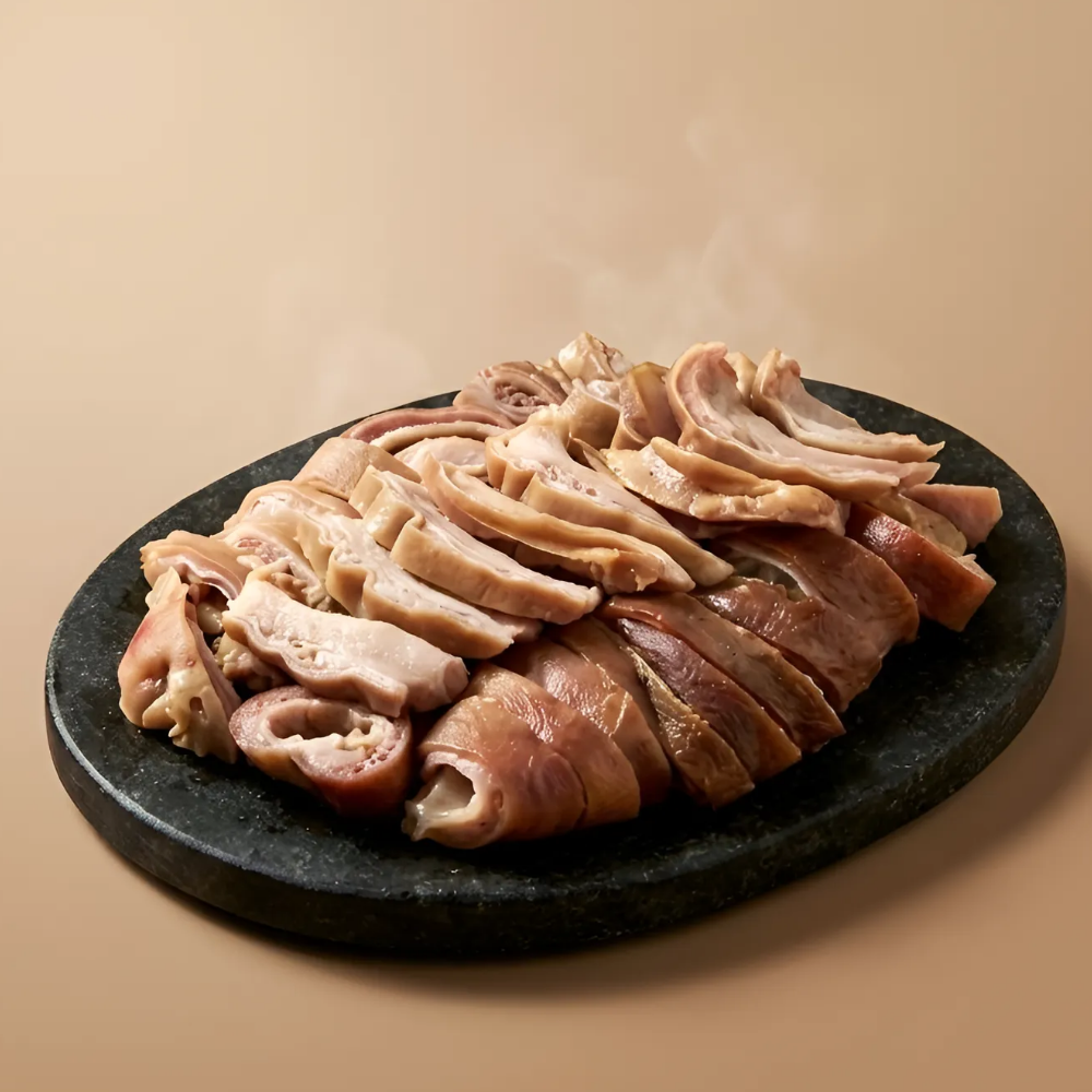 유비푸드 삶은 오소리감투 500-600g 돼지부속 순대내장 - 상품 이미지