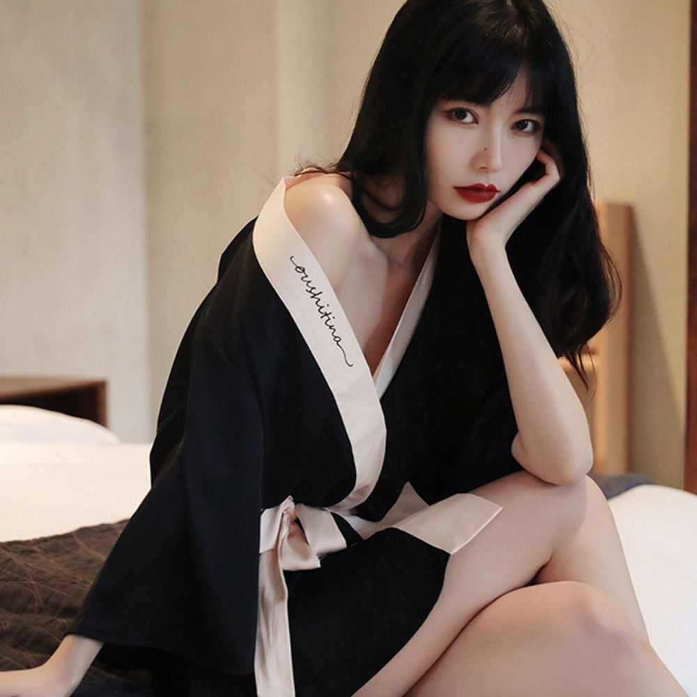 여성 실크 로브로 골프가운 샤워가운 여자 실크가운 - 상품 이미지