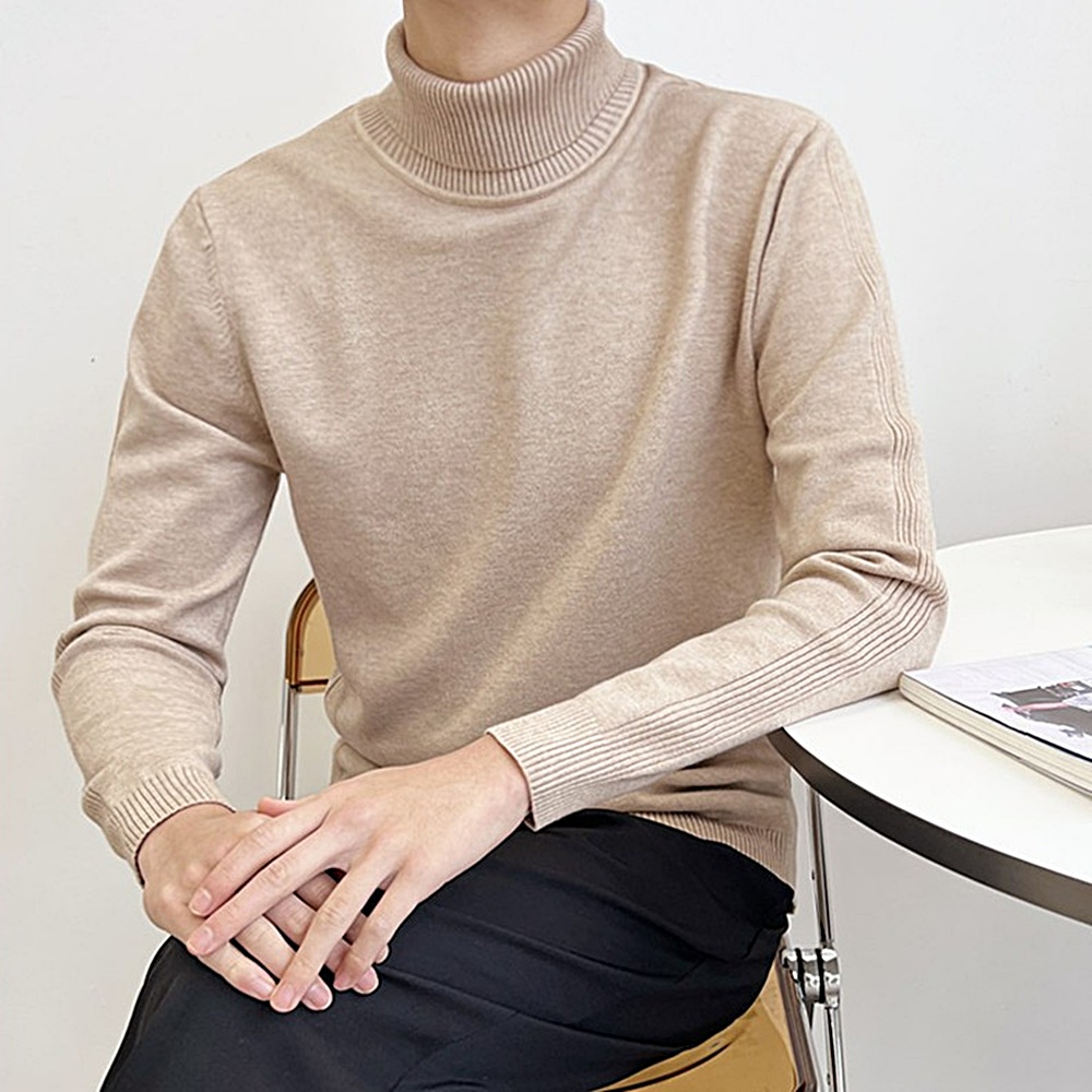 남자 목폴라 니트 터틀넥 빅사이즈 2XL 부드러운 스판 폴라티 겨울 목티 박대표마켓 - 상품 이미지