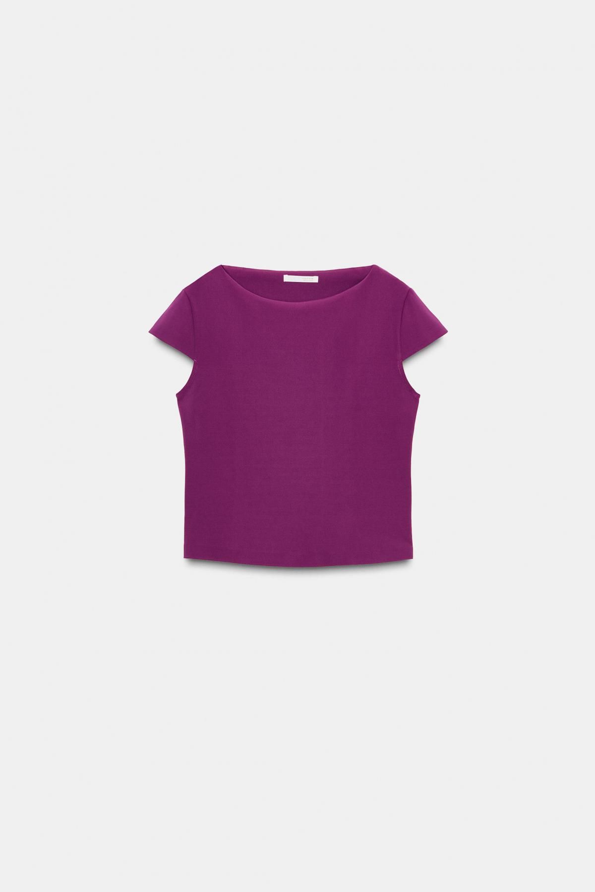 자라 테크니컬 라운드넥 반팔 티셔츠 1131/860 PURPLE - 메인 이미지