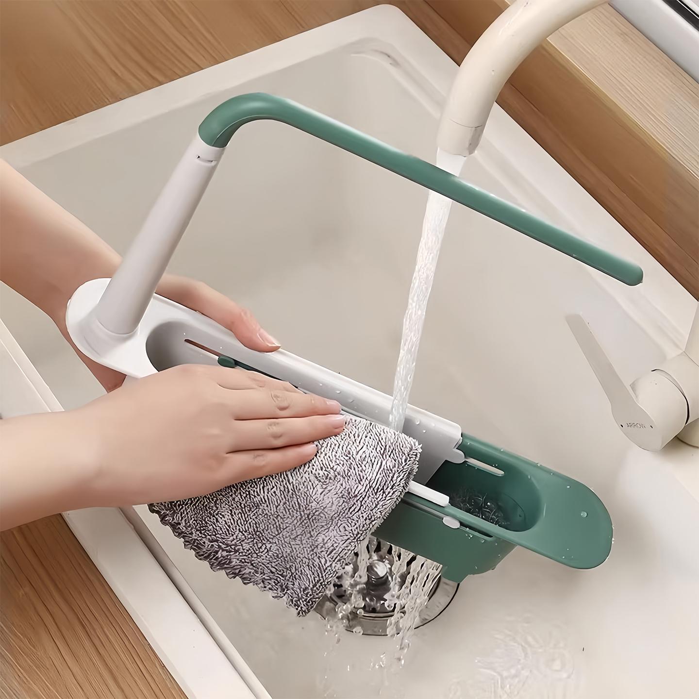 주방 싱크대 물빠짐 수납 선반 다용도 필터 바구니 공간절약형 그린 1개 - 상세 이미지 3