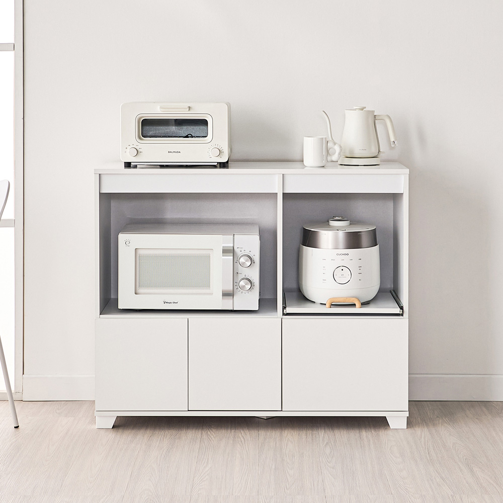 푸밍 광파오븐 렌지대 주방수납장 다용도 선반 1000x395x833mm, 2단, 화이트