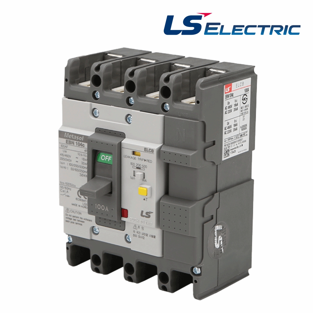 LS 산업용 ELCB 누전차단기 EBN 104C 4P 100A 35kA LS일렉트릭 - 상품 이미지