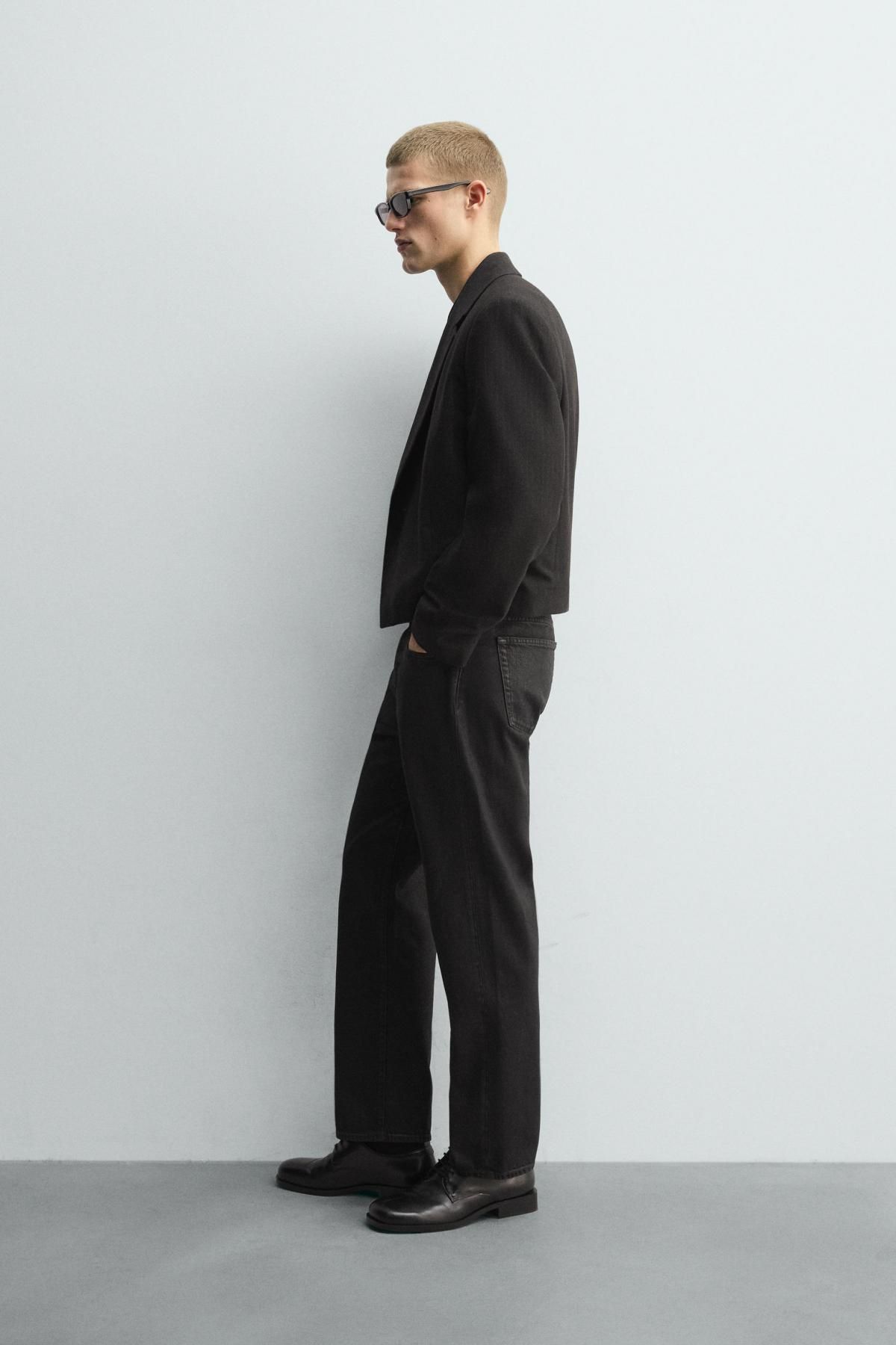 자라 크롭 핀스트라이프 수트 블레이저 6983/363 DARK GREY - 상세 이미지 5