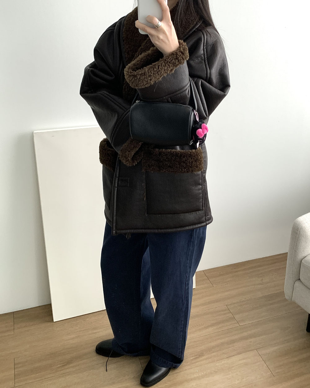 인디고 데님 컬러 일자핏데님 웨어링무드 - 상세 이미지 3