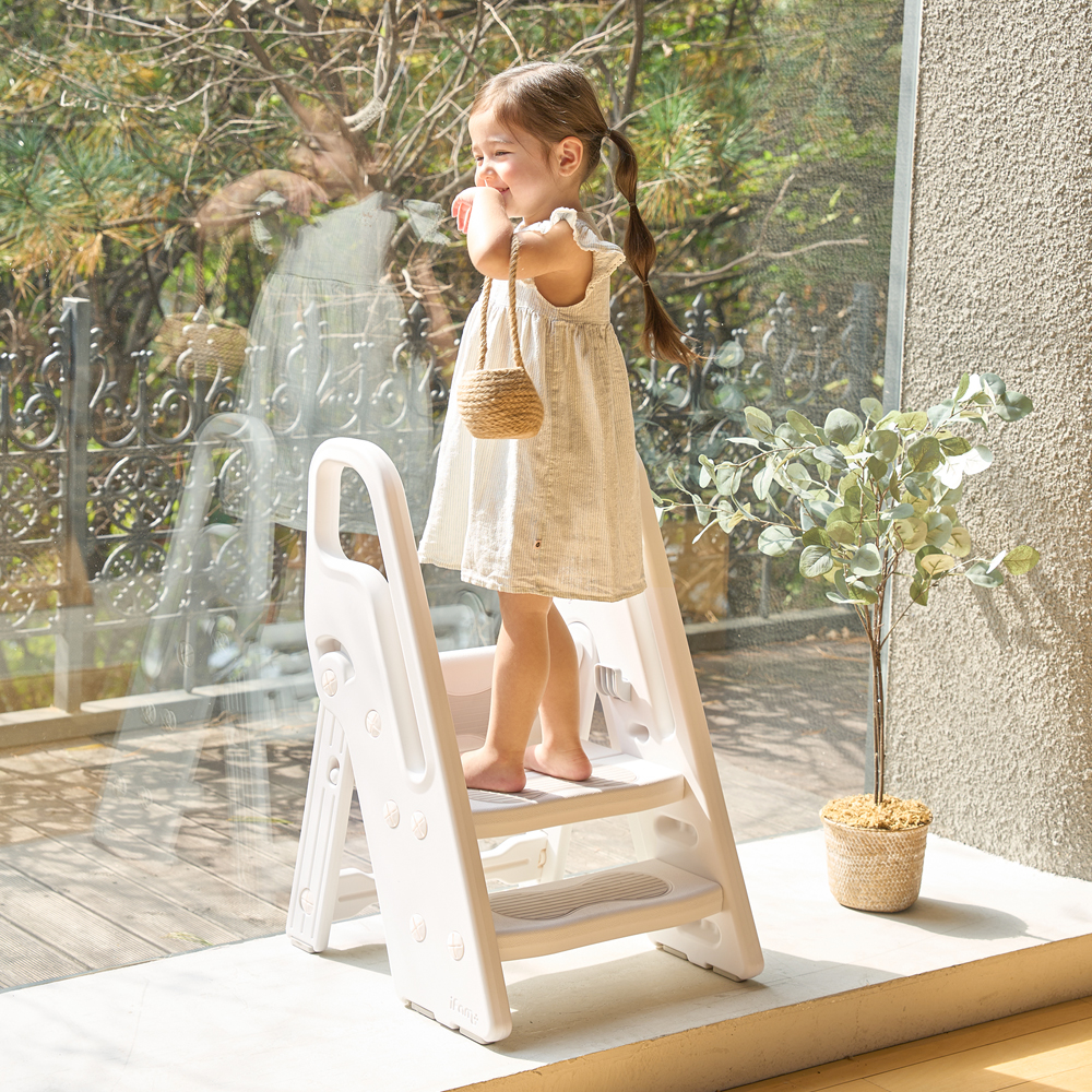 아이팜 접이식 2단 3단 스마트 손잡이 유아 디딤대 아기계단