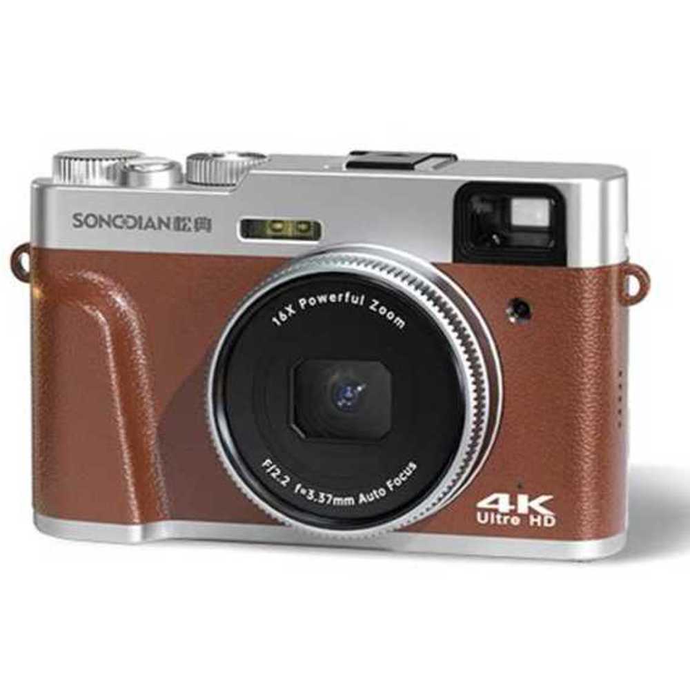 레트로 CCD 카메라 미니 반사식 빈티지 여행용 SLR 브라운 - 상품 이미지