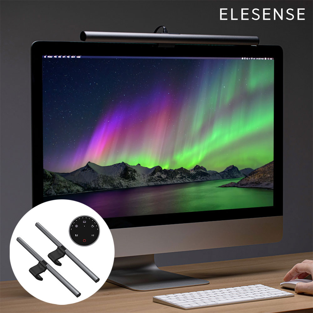 엘레센스 LED 모니터 조명 라이트바 무선리모컨 듀얼 모니터 스탠드 램프 E1129 제품 이미지