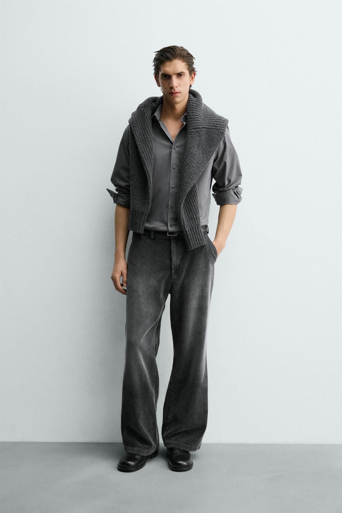 자라 릴랙스핏 코듀로이 팬츠 3918/312 ANTHRACITE GREY - 상세 이미지 2