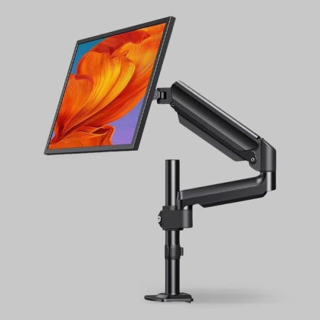 폴타입 싱글 모니터 암 스프링 구조 32형 데스크 설치 장치